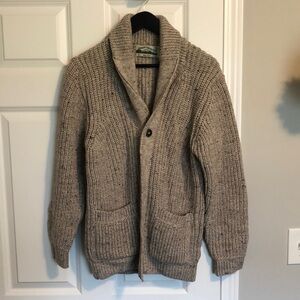 From Ireland! 100% merino wool fisherman’s cardigan new